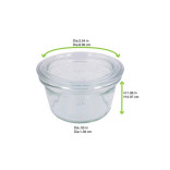 Bokocook reusable Weck glass jar with glass lid 5.5oz H:1.96in D:3.14in - 12 pcs Bokocook reusable Weck glass jar with glass lid 5.5oz H:1.96in D:3.14in - 12 pcs